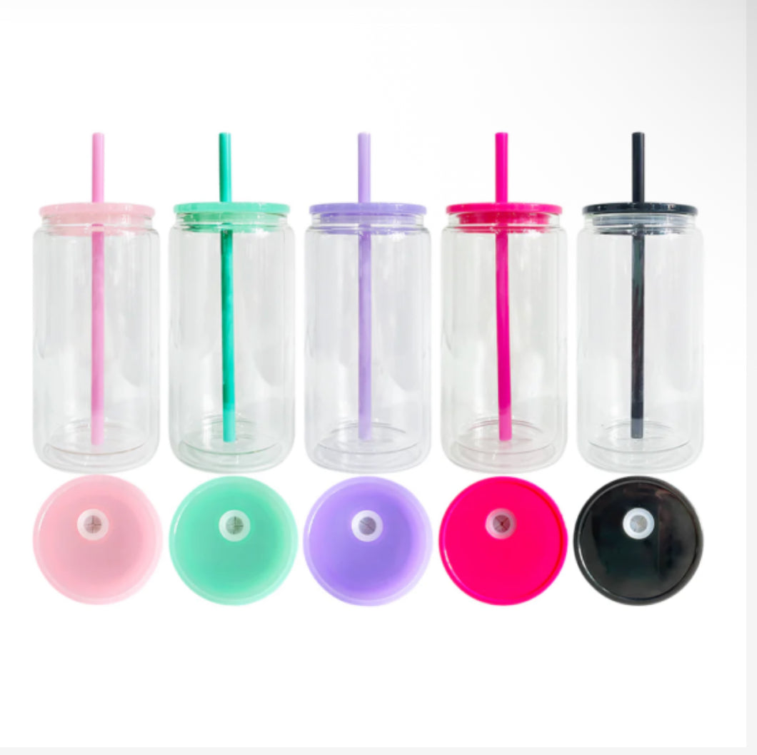 16oz Acrylic Cup w/ Colored Lid
